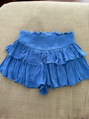 Blue Ruffled Tiered Women's Skirt